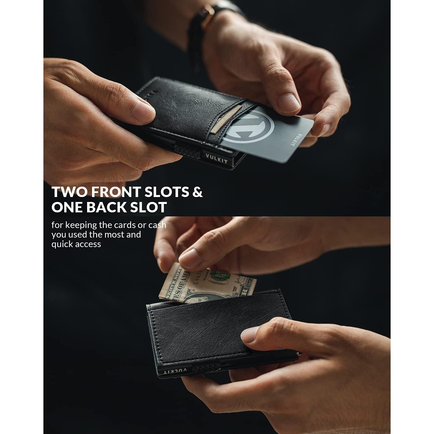 Billetera Slim VULKIT para Hombre con Bloqueo RFID - Capacidad 11 Tarjetas