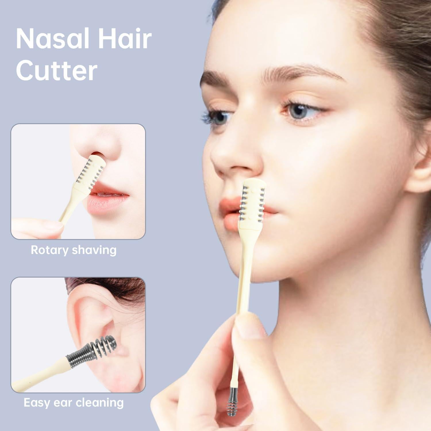 Cortador de Vello Nasal 2-en-1 Truvenum, 3 Piezas, Manual