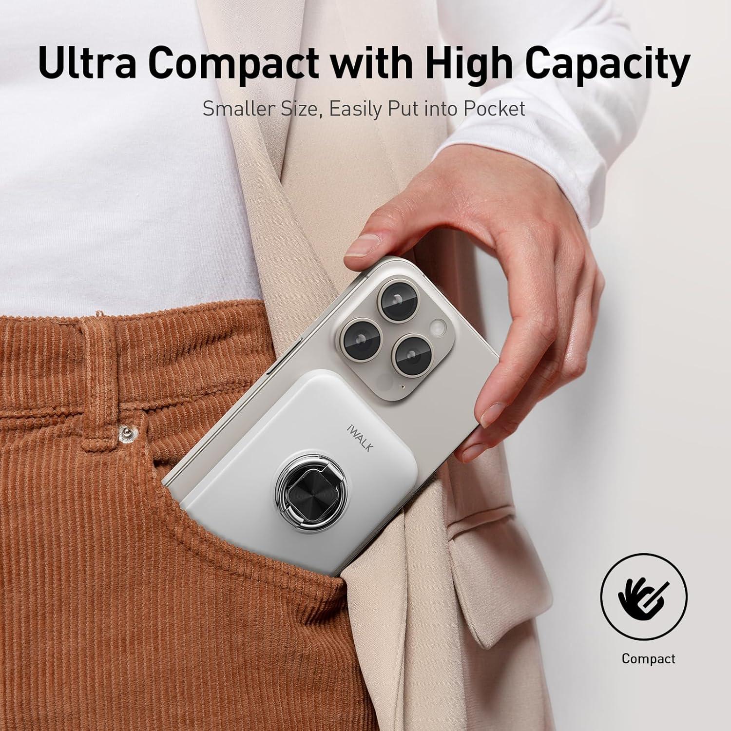 Cargador Portátil Magnético iWALK 10,000mAh para iPhone 16/15/14/13/12