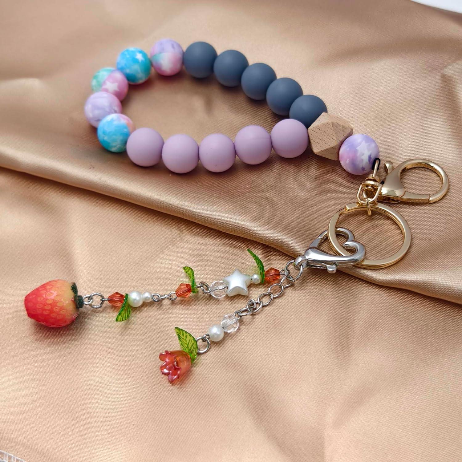 Llaveros Aesthetic Y2K AGEN KGEN con Fresa y Guitarra 12.5 cm