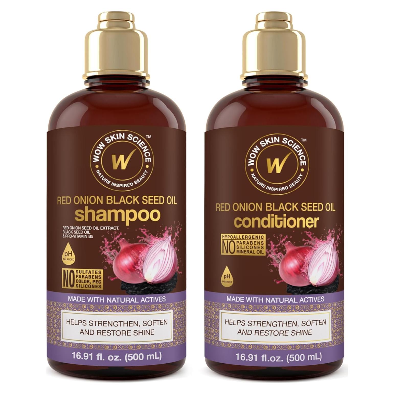 Dúo Champú y Acondicionador WOW Cebolla Roja 478 ml Hidratante