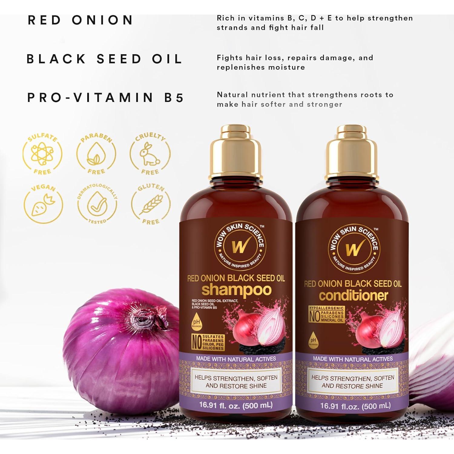 Dúo Champú y Acondicionador WOW Cebolla Roja 478 ml Hidratante