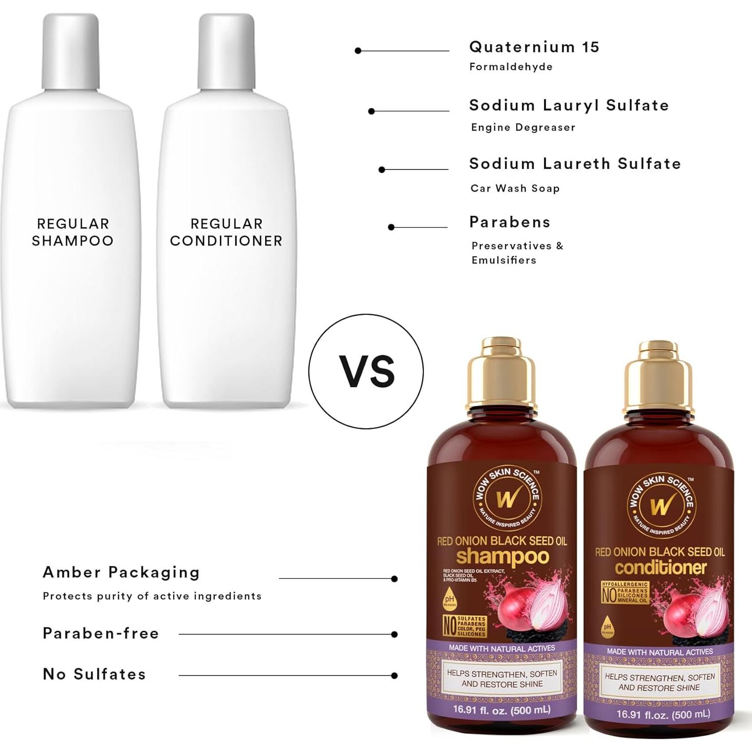 Dúo Champú y Acondicionador WOW Cebolla Roja 478 ml Hidratante