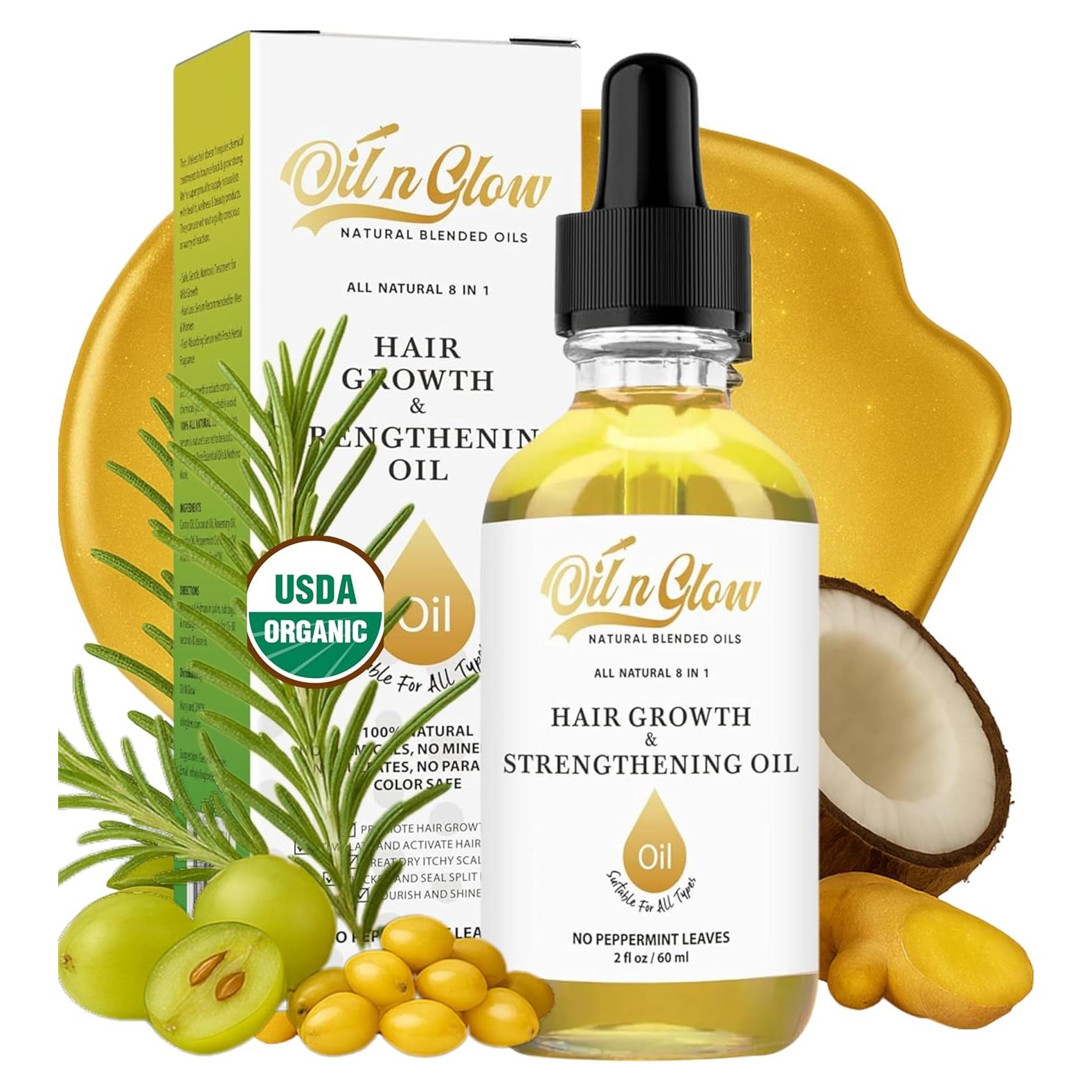 Suero de Crecimiento Capilar Natural OilnGlow 60 ml 8 en 1