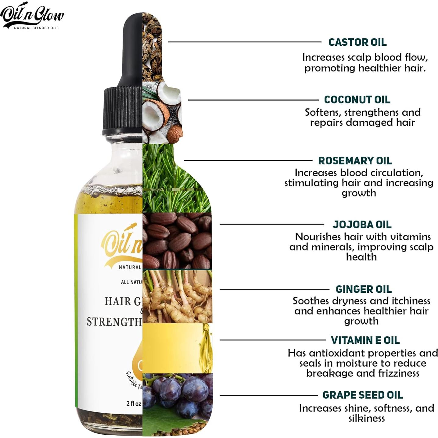 Suero de Crecimiento Capilar Natural OilnGlow 60 ml 8 en 1