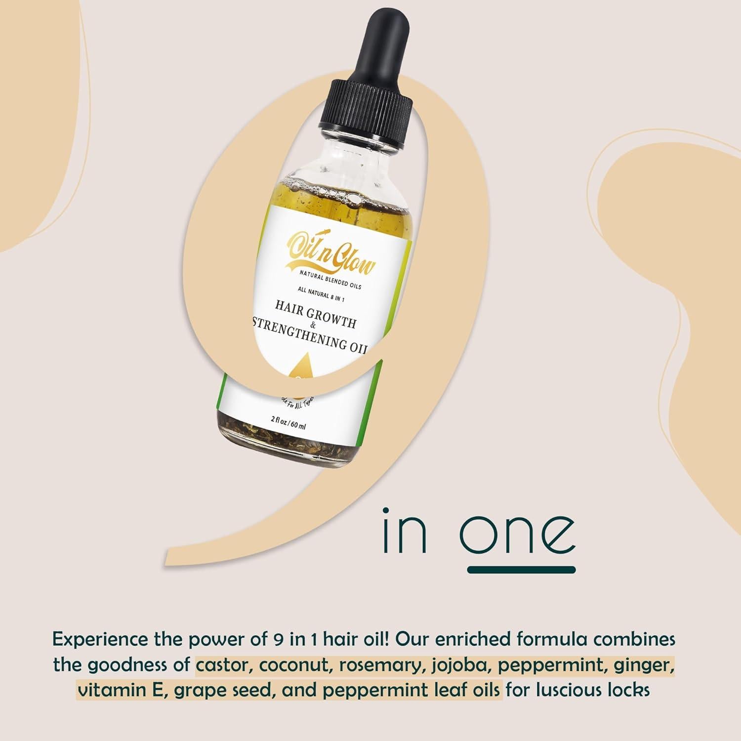 Suero de Crecimiento Capilar Natural OilnGlow 60 ml 8 en 1