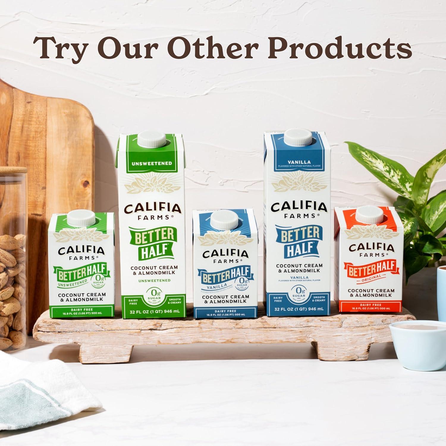 Crema Vegana Sin Azúcar Califia Farms 6x500ml - Leche de Almendra y Coco