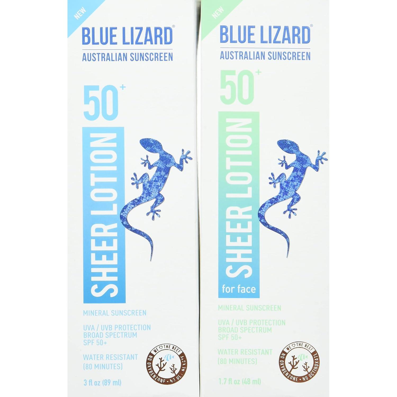 Protector Solar Mineral Blue Lizard SPF 50 - 3 oz Cuerpo y 1.7 oz Cara