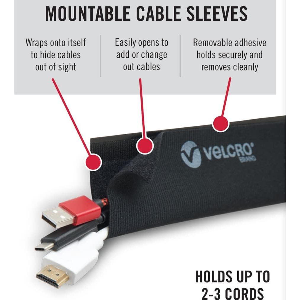 Manga de Cable Montable VELCRO 20,32 cm Negro 2 Piezas