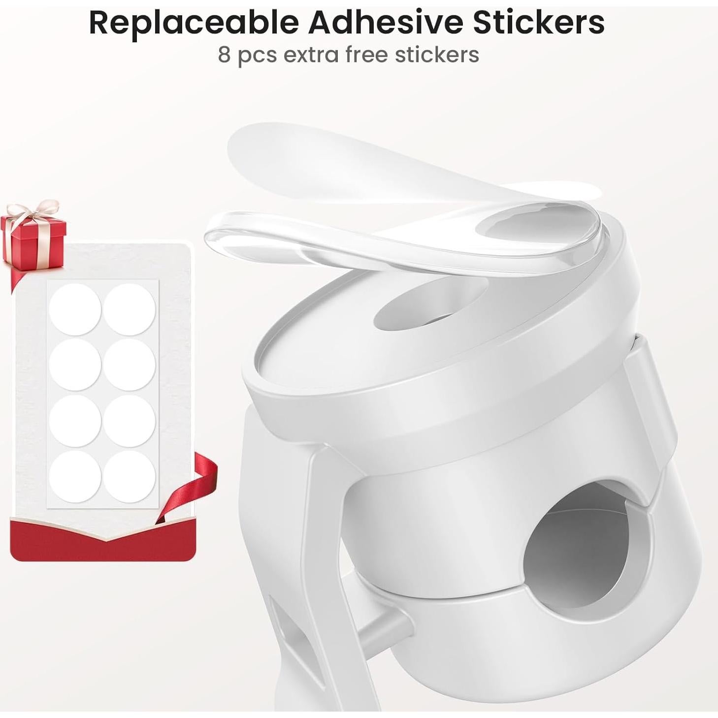 Clip de Cable LOTUNY Paquete de 8 Soporte Adhesivo Blanco