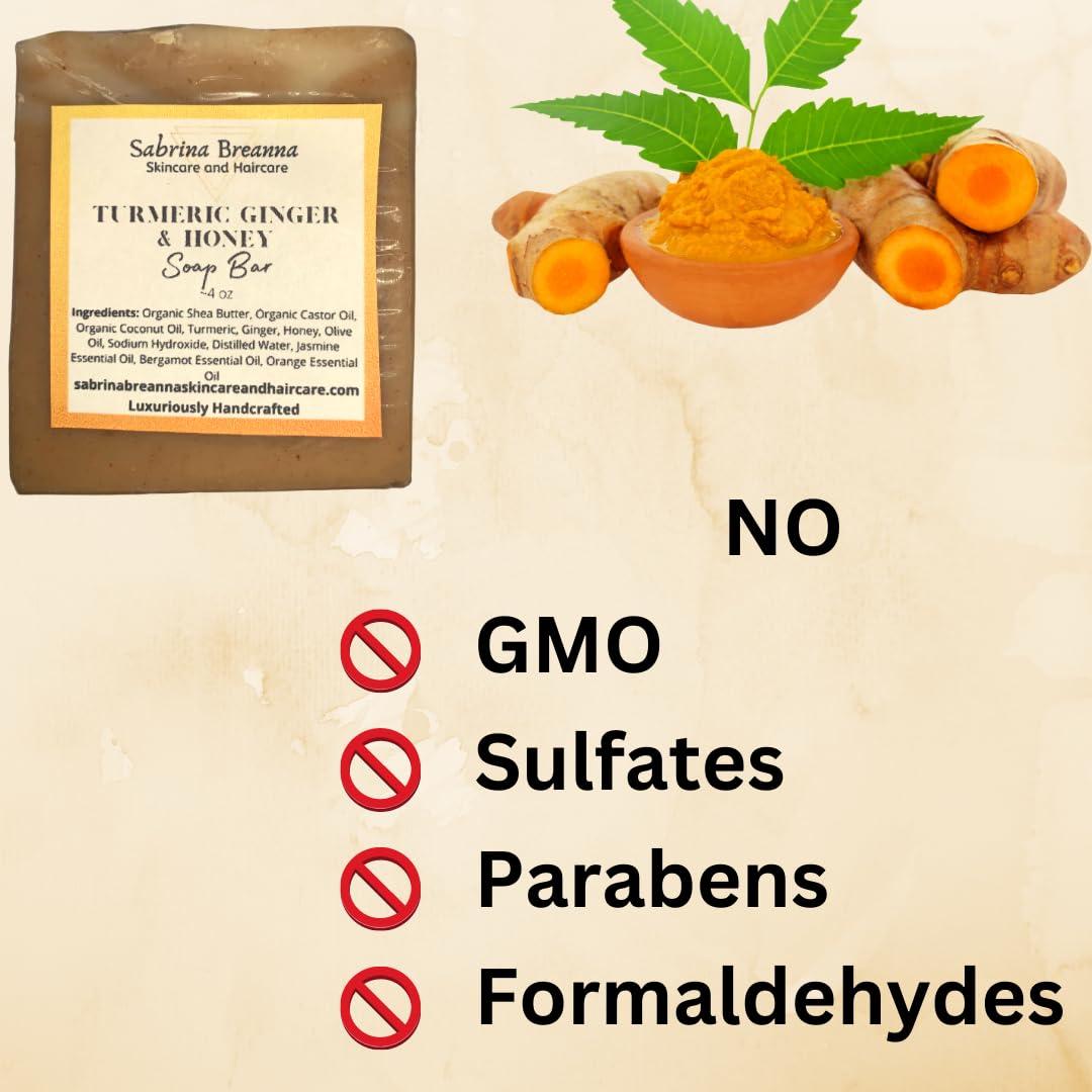 Jabón Natural de Cúrcuma, Jengibre y Miel - 3 Barras