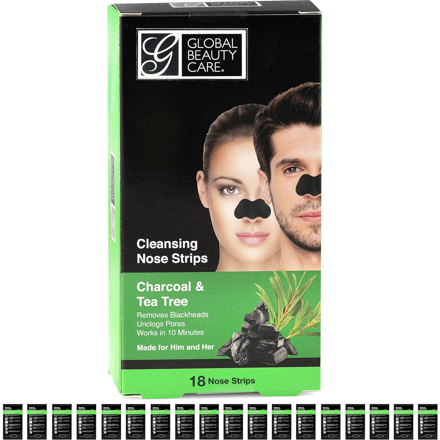 Tiras Limpiadoras de Nariz Global Beauty Care 18 Unidades Carbón