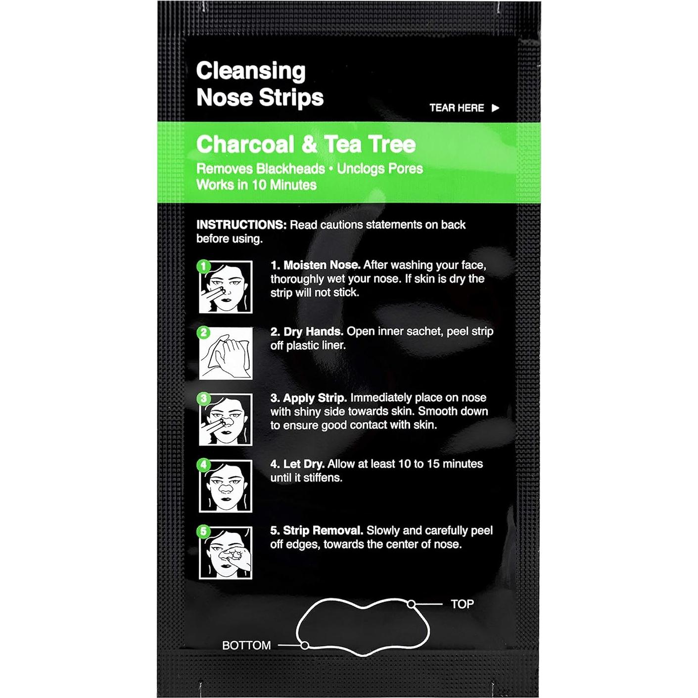 Tiras Limpiadoras de Nariz Global Beauty Care 18 Unidades Carbón