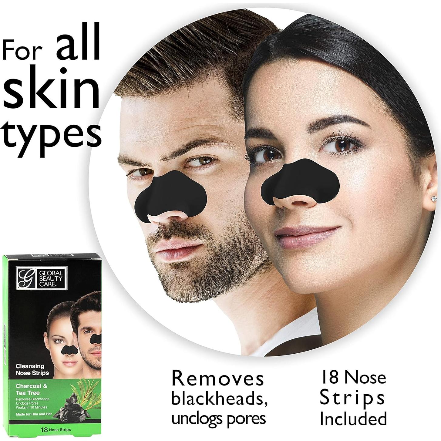 Tiras Limpiadoras de Nariz Global Beauty Care 18 Unidades Carbón