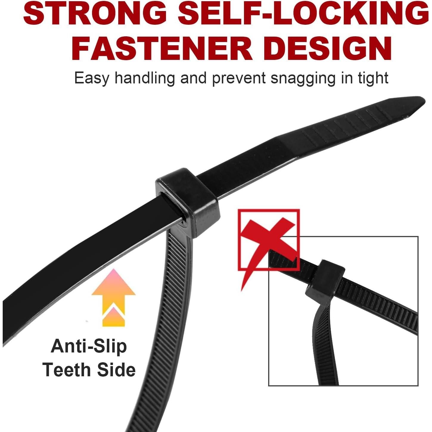 Bridas RAZCC 1200pcs Nylon 30.48cm 70lb Resistencia