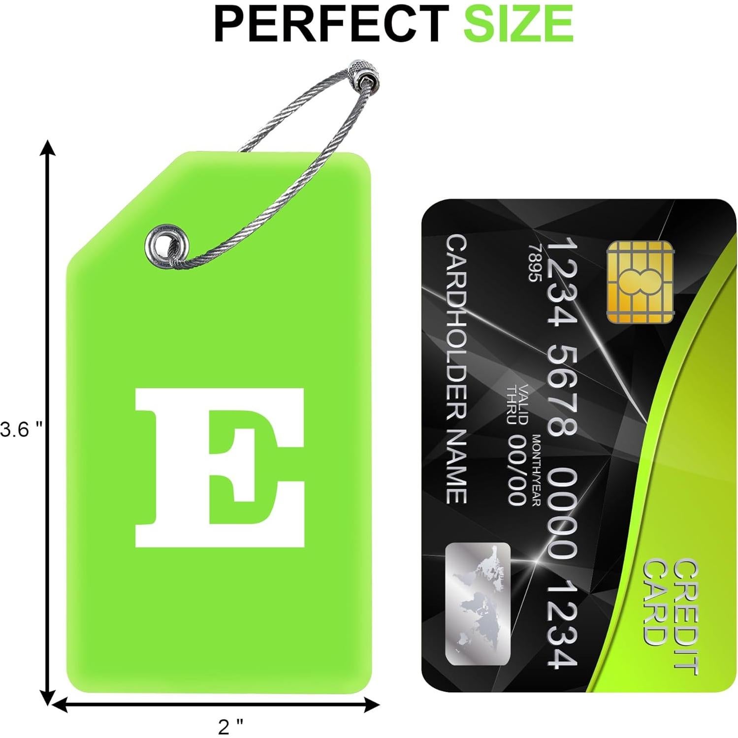 Etiquetas de Equipaje de Silicona Gostwo Verde 2 Pack con Iniciales