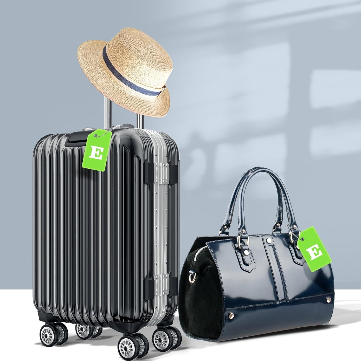 Etiquetas de Equipaje de Silicona Gostwo Verde 2 Pack con Iniciales