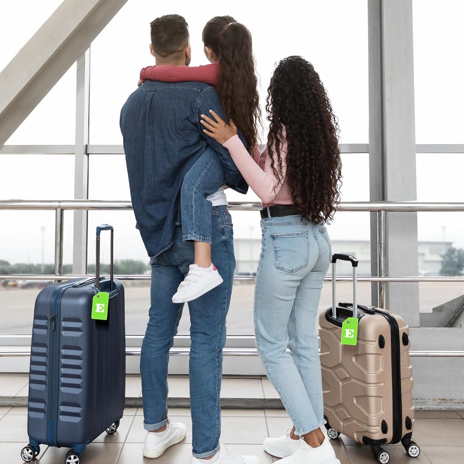 Etiquetas de Equipaje de Silicona Gostwo Verde 2 Pack con Iniciales