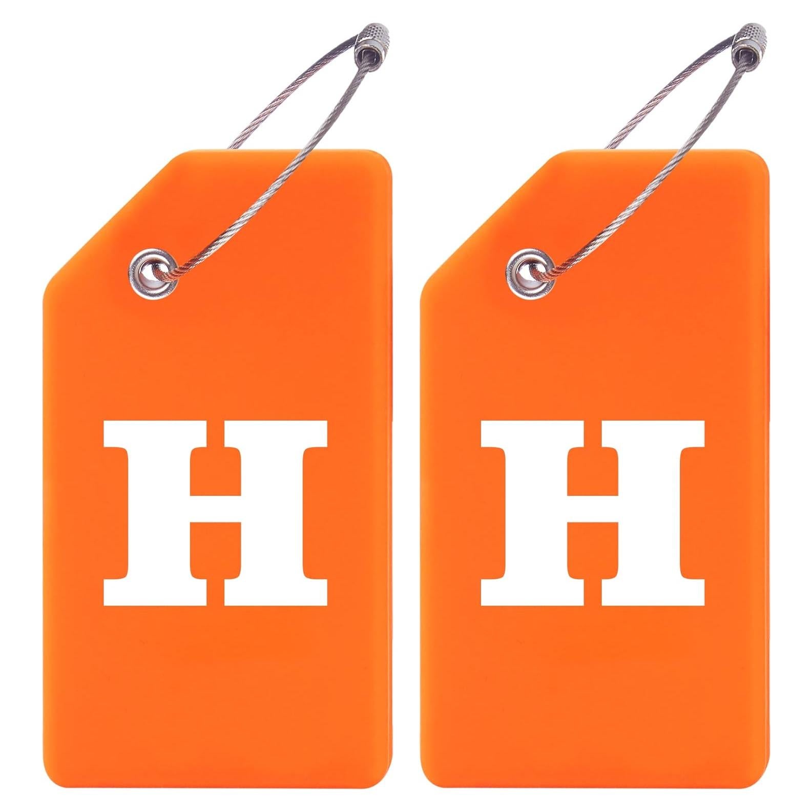 Etiquetas de Equipaje de Silicona Gostwo 2 Pack Naranja Letra H