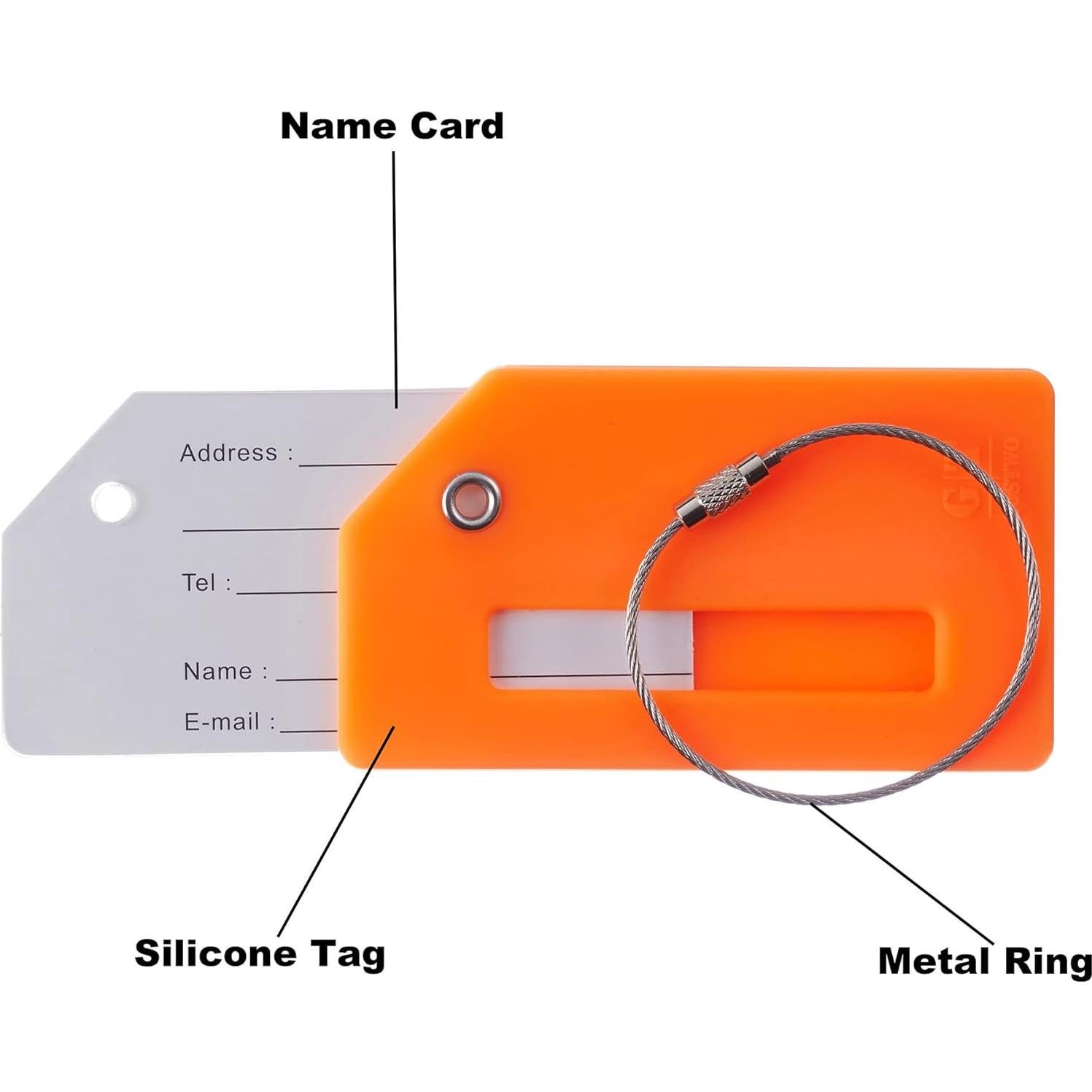 Etiquetas de Equipaje de Silicona Gostwo 2 Pack Naranja Letra H