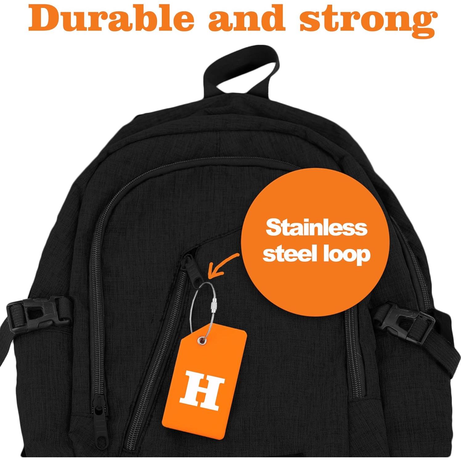 Etiquetas de Equipaje de Silicona Gostwo 2 Pack Naranja Letra H