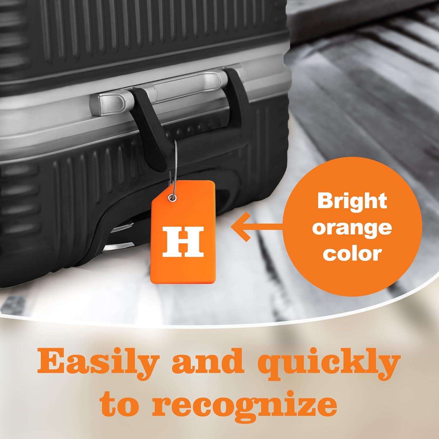 Etiquetas de Equipaje de Silicona Gostwo 2 Pack Naranja Letra H