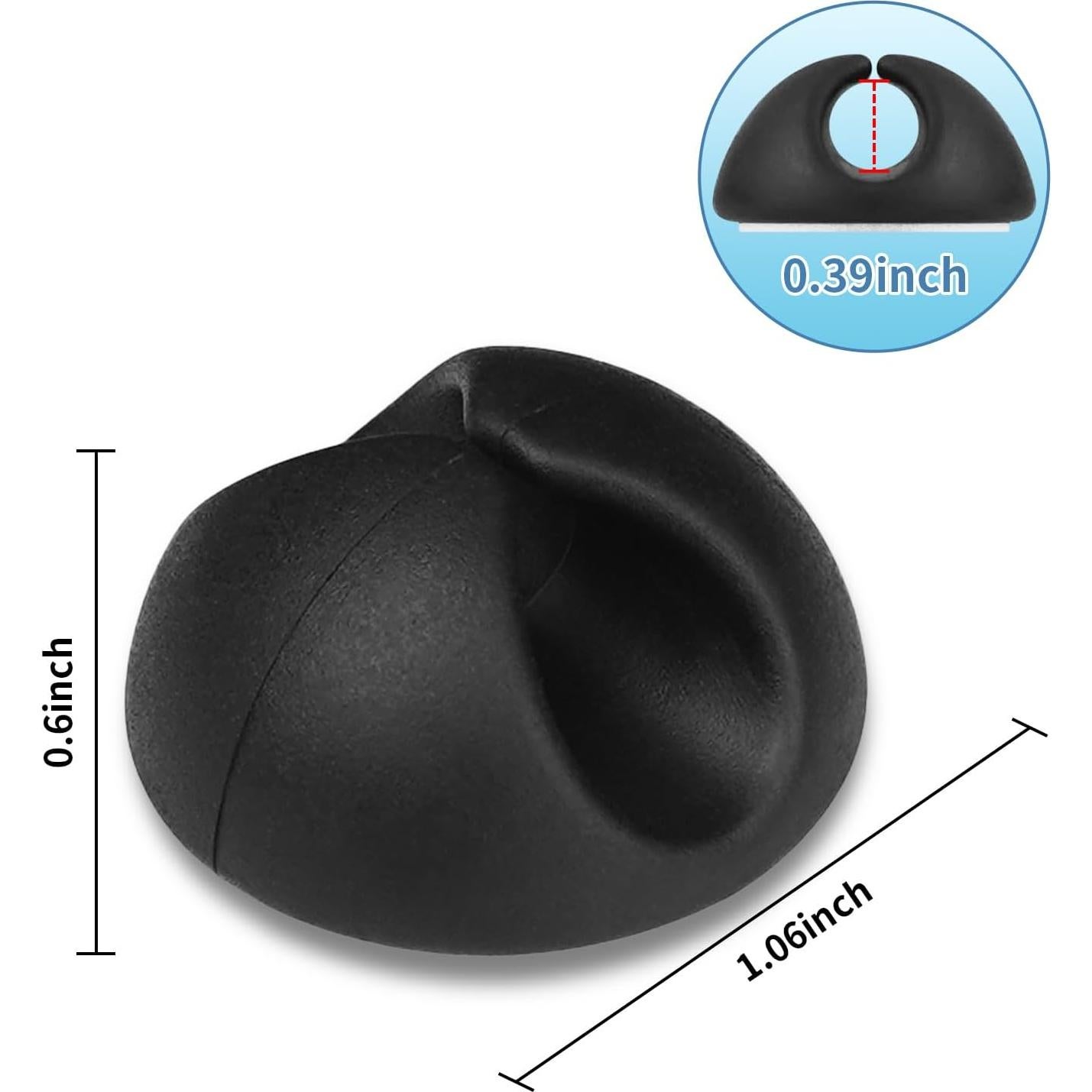 Soporte de Cables Flezoo 12PCS Adhesivo Negro Organizador