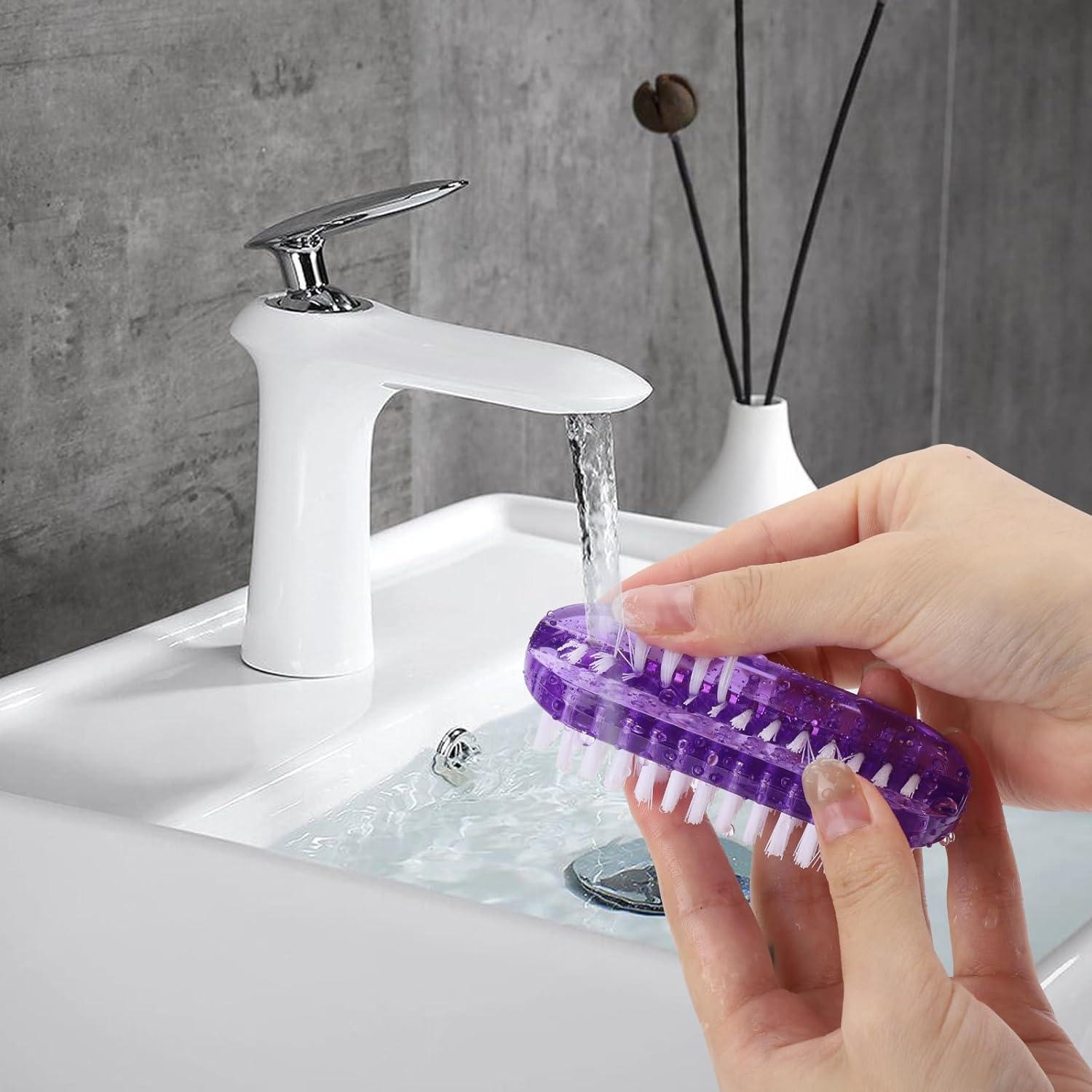 Cepillos de limpieza de uñas Tbestmax 4 unidades rosa y morado