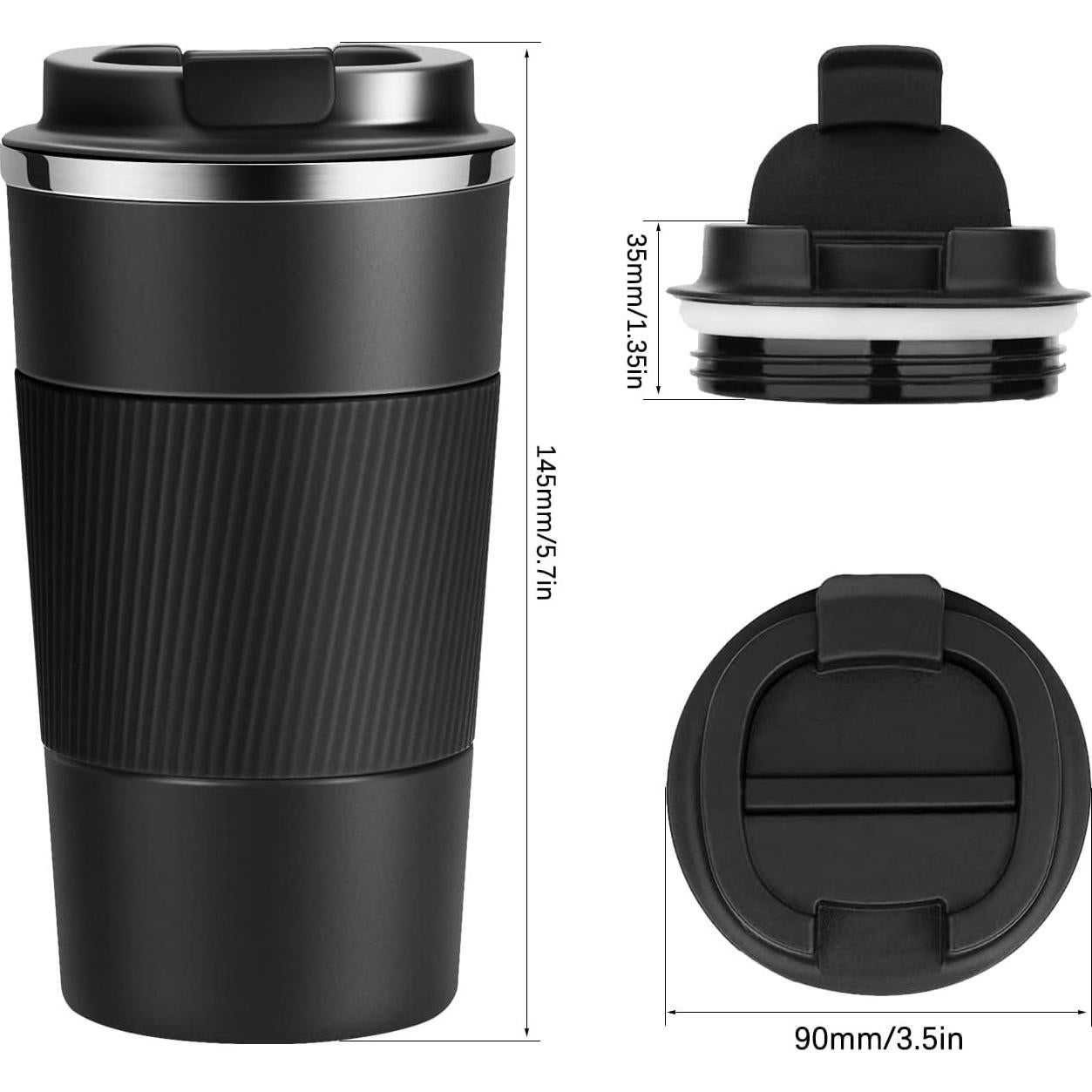 Taza de café de viaje YINJOYI 380ml acero inoxidable a prueba de fugas