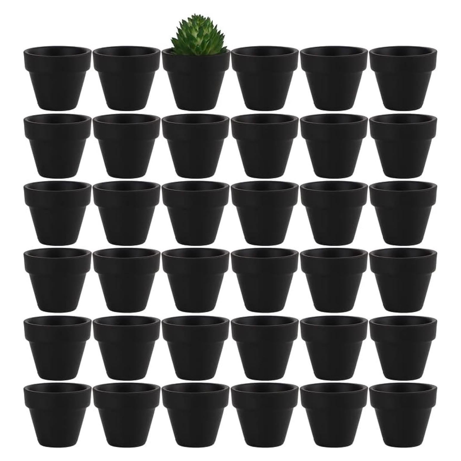 Macetas de Terracota Negras Yishang 4.8 cm Paquete de 36