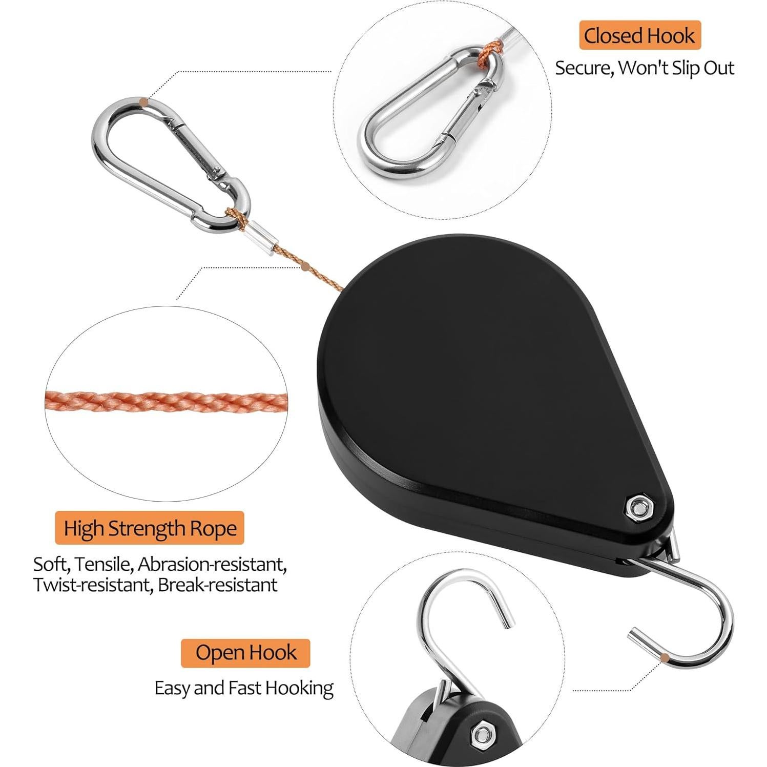 Soporte de Planta Retráctil WROSWT 6Pcs Negro 13.6kg