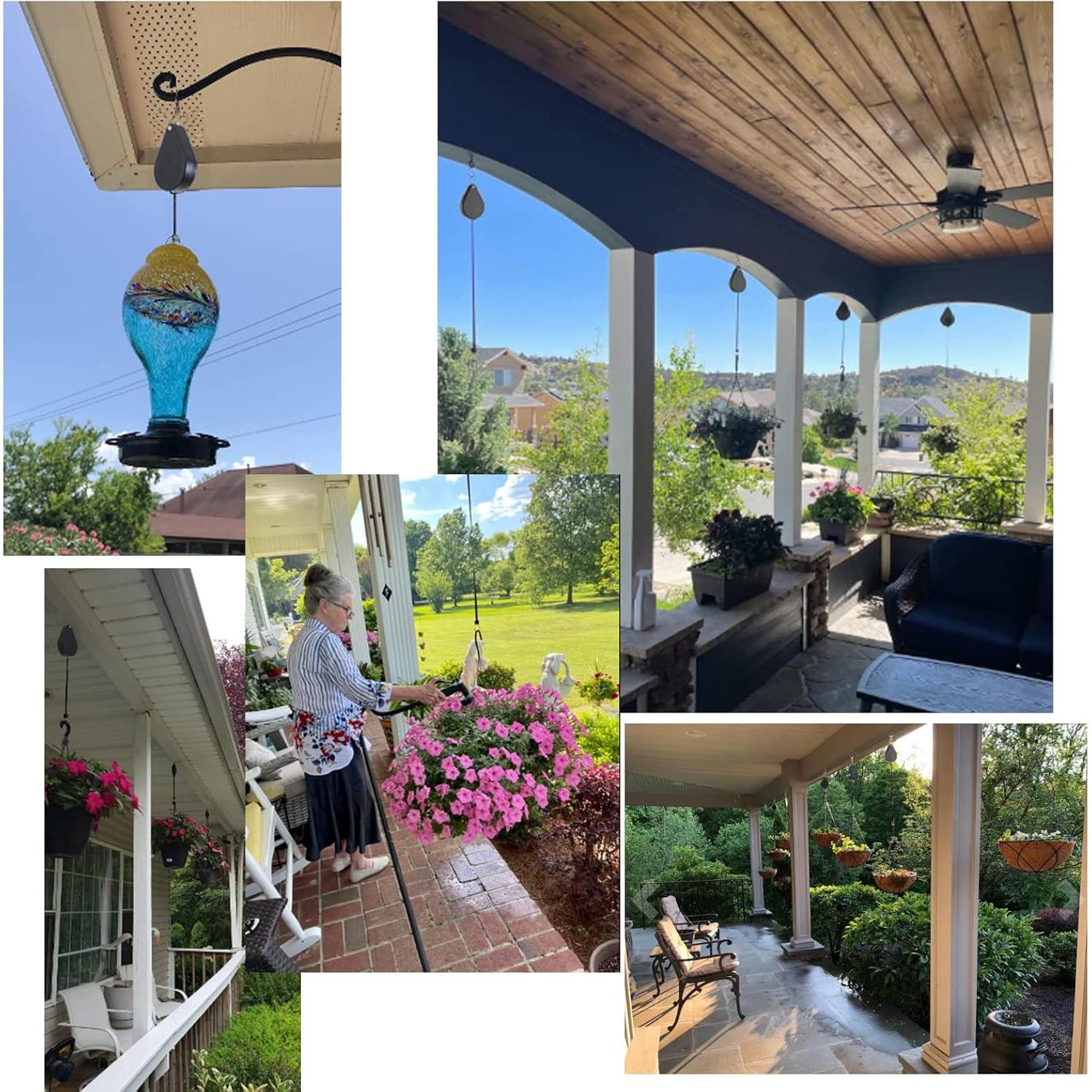 Soporte de Planta Retráctil WROSWT 6Pcs Negro 13.6kg