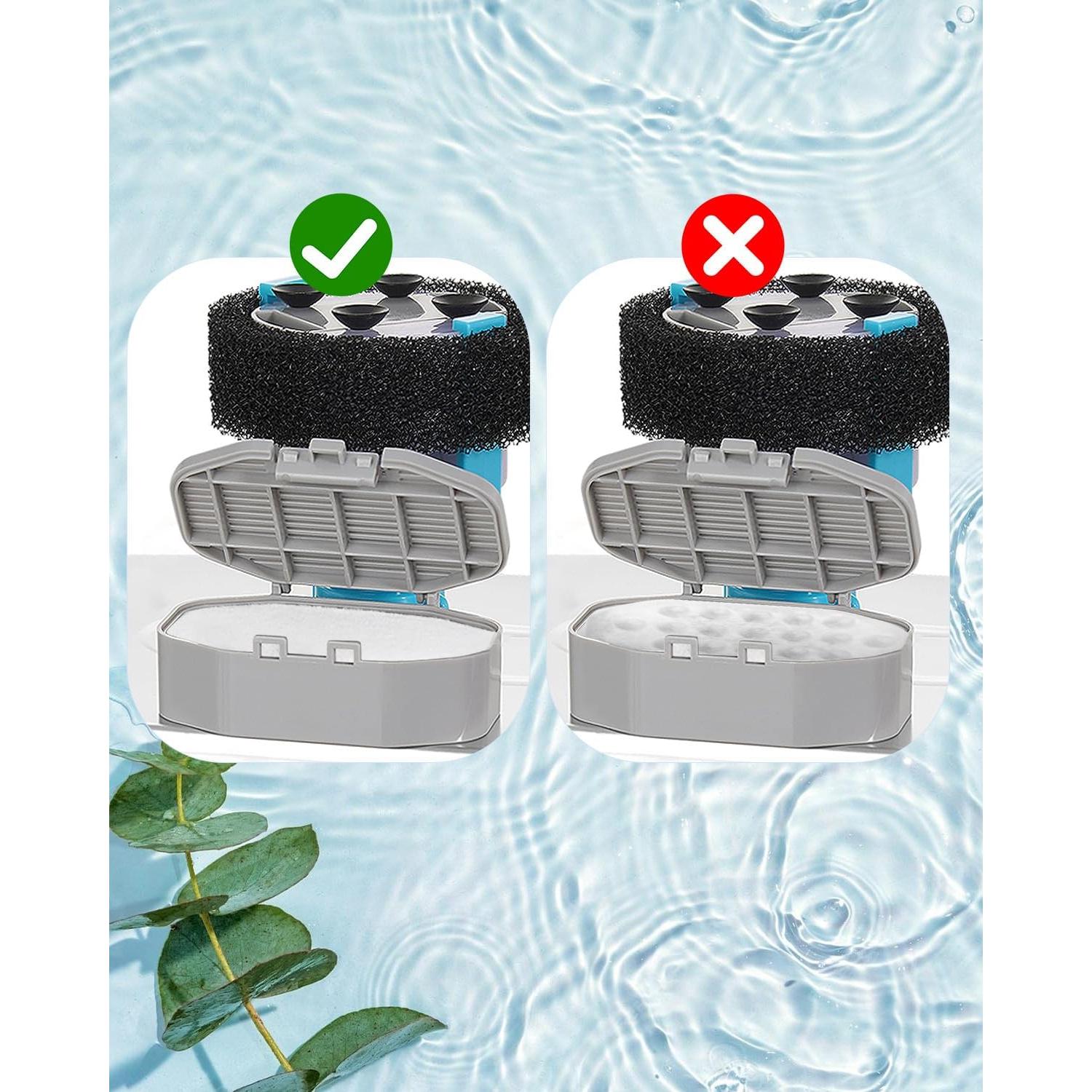 Paquete de 8 Filtros y 8 Esponjas Artiaims para Fuente de Agua Gatos 3.2L