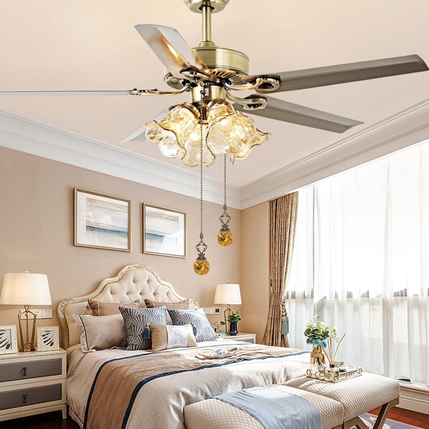 Cadenas de Tirón de Cristal Ámbar Longsheng - 2 Piezas 30CM