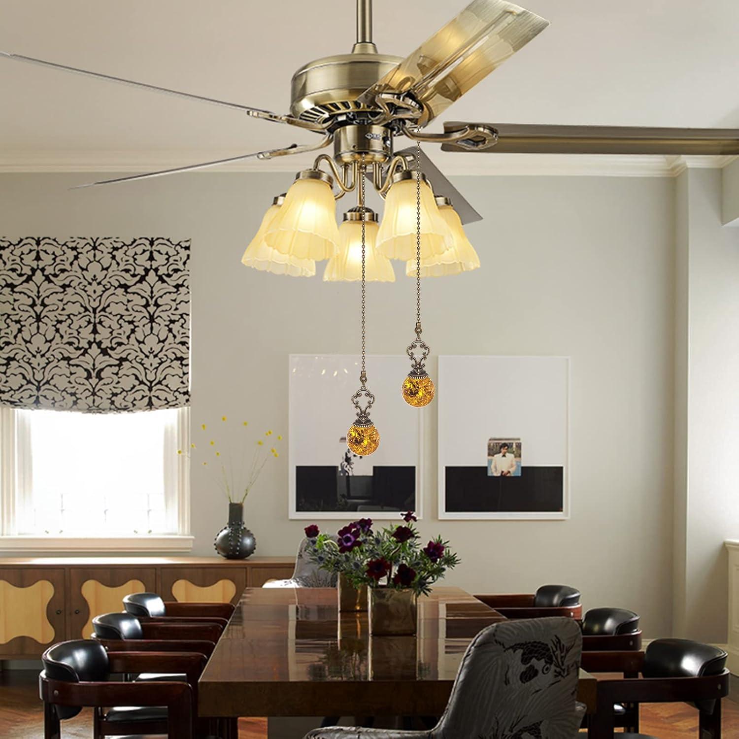 Cadenas de Tirón de Cristal Ámbar Longsheng - 2 Piezas 30CM