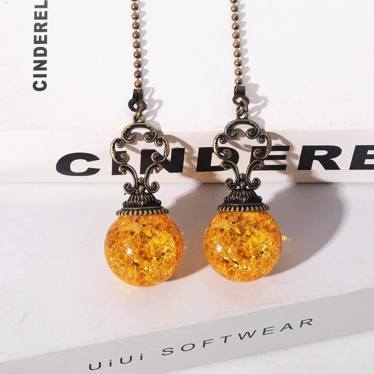 Cadenas de Tirón de Cristal Ámbar Longsheng - 2 Piezas 30CM