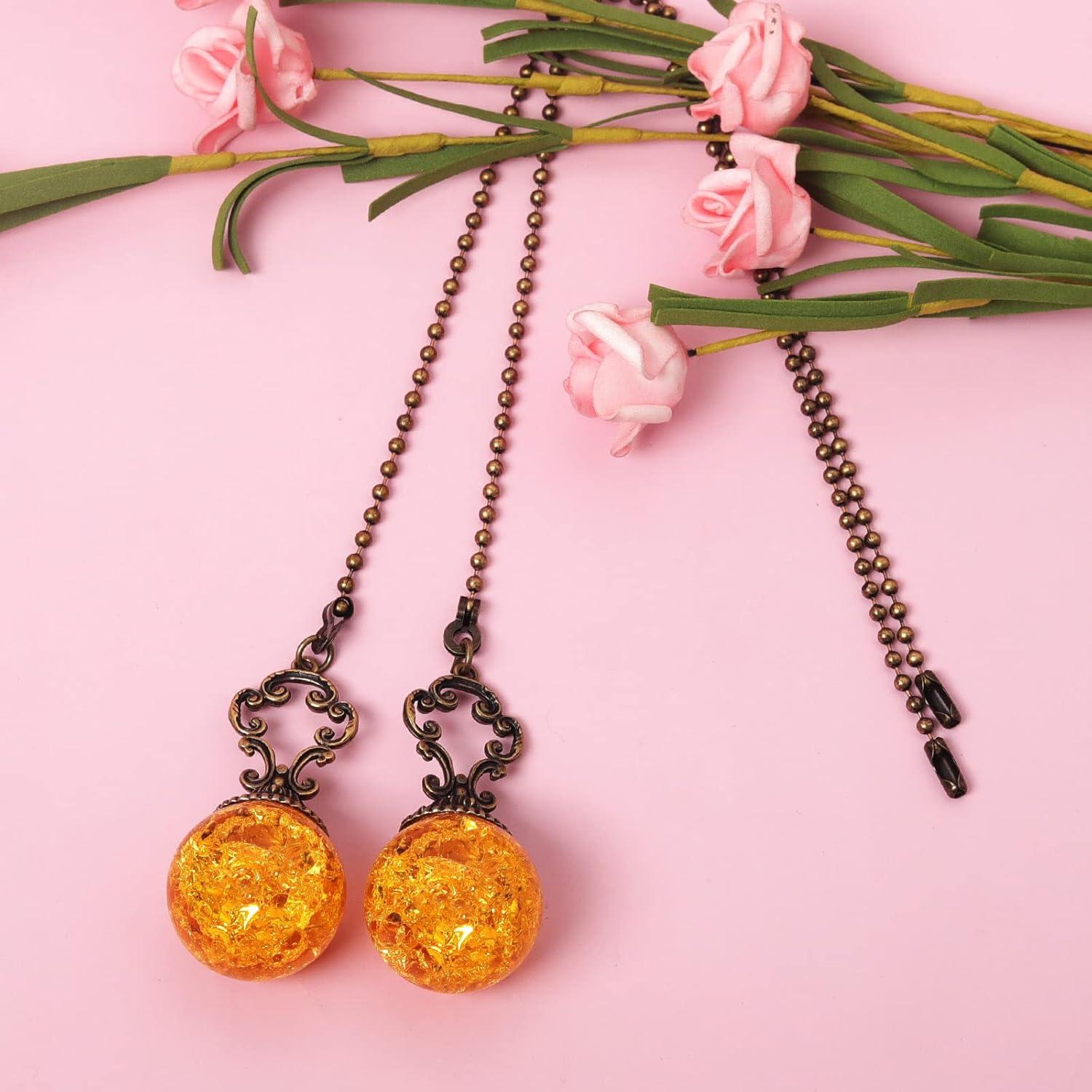 Cadenas de Tirón de Cristal Ámbar Longsheng - 2 Piezas 30CM