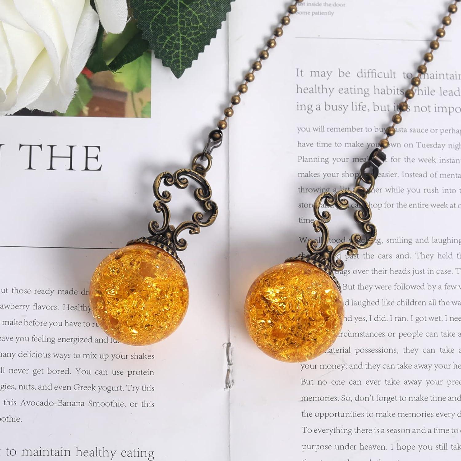 Cadenas de Tirón de Cristal Ámbar Longsheng - 2 Piezas 30CM