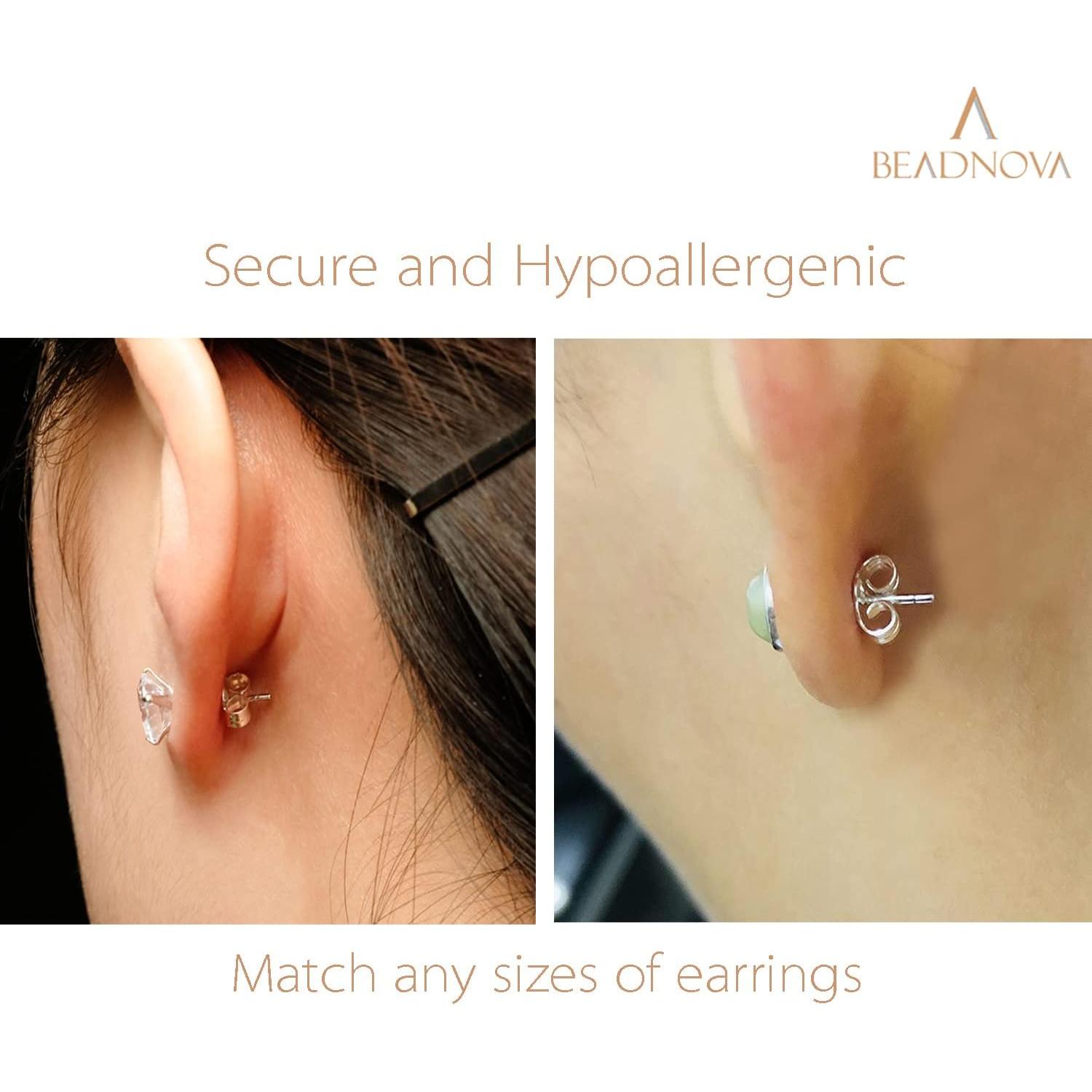 Respaldo de Aretes de Plata Esterlina 925 BEADNOVA - 12 Pcs