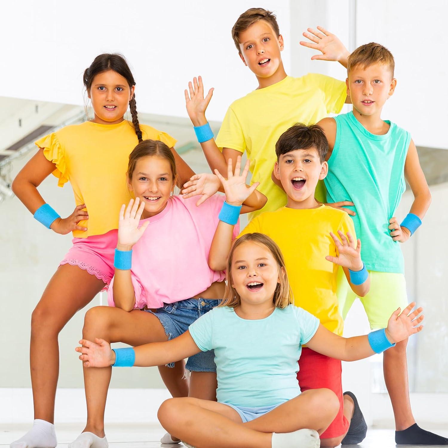 Pulseras de Sudor Neón para Niños Bememo - 24 Pcs