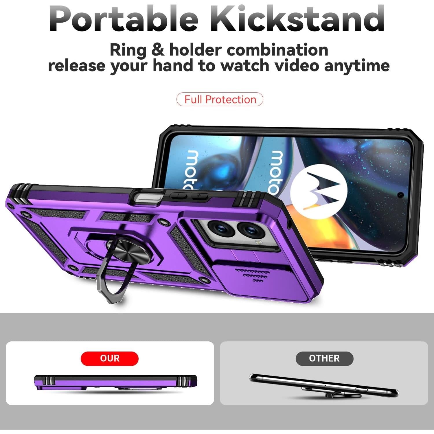 Funda para Motorola Moto G Power 5G 2024 con soporte giratorio