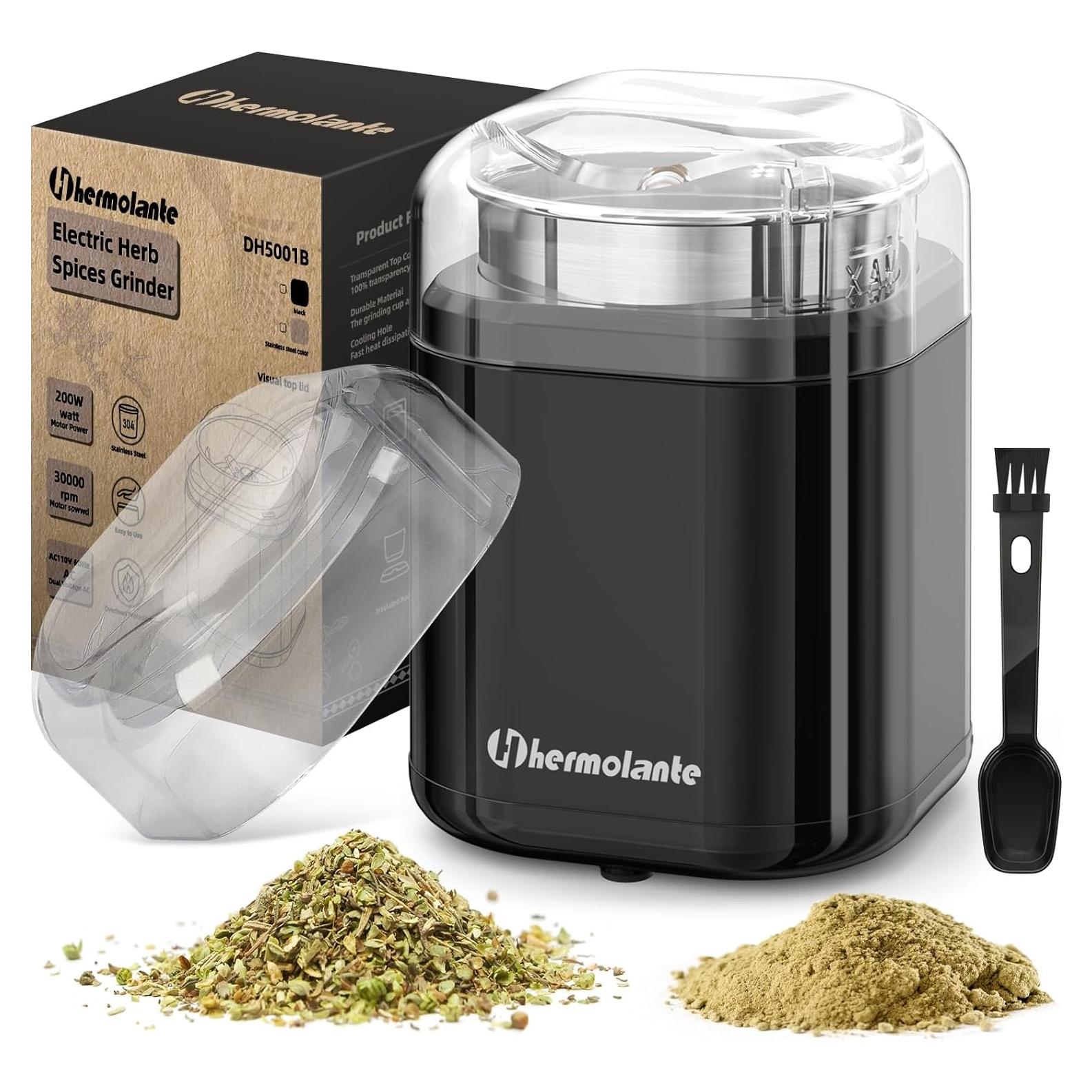 Molino de Especias Eléctrico Hermolante 200W Compacto Negro