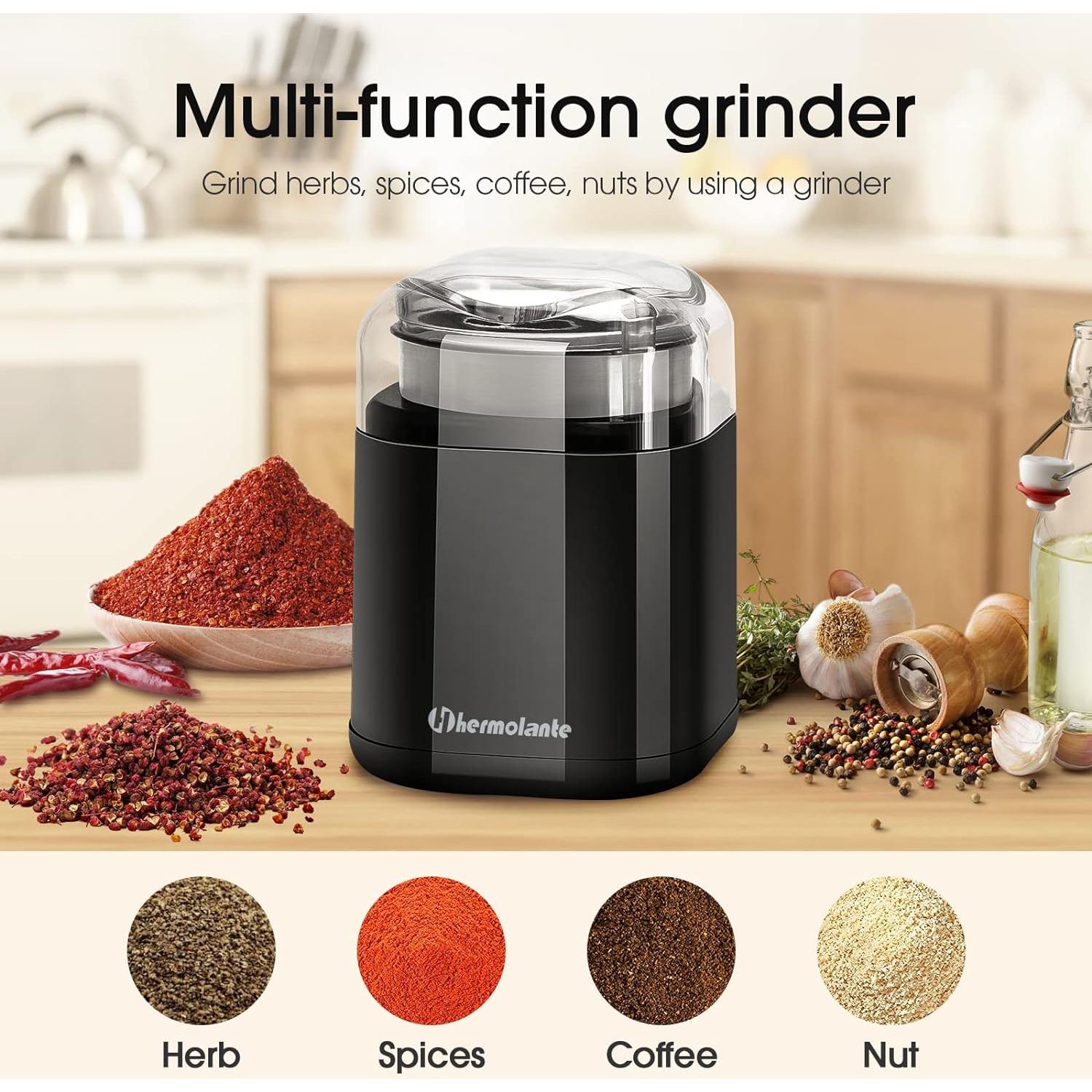 Molino de Especias Eléctrico Hermolante 200W Compacto Negro