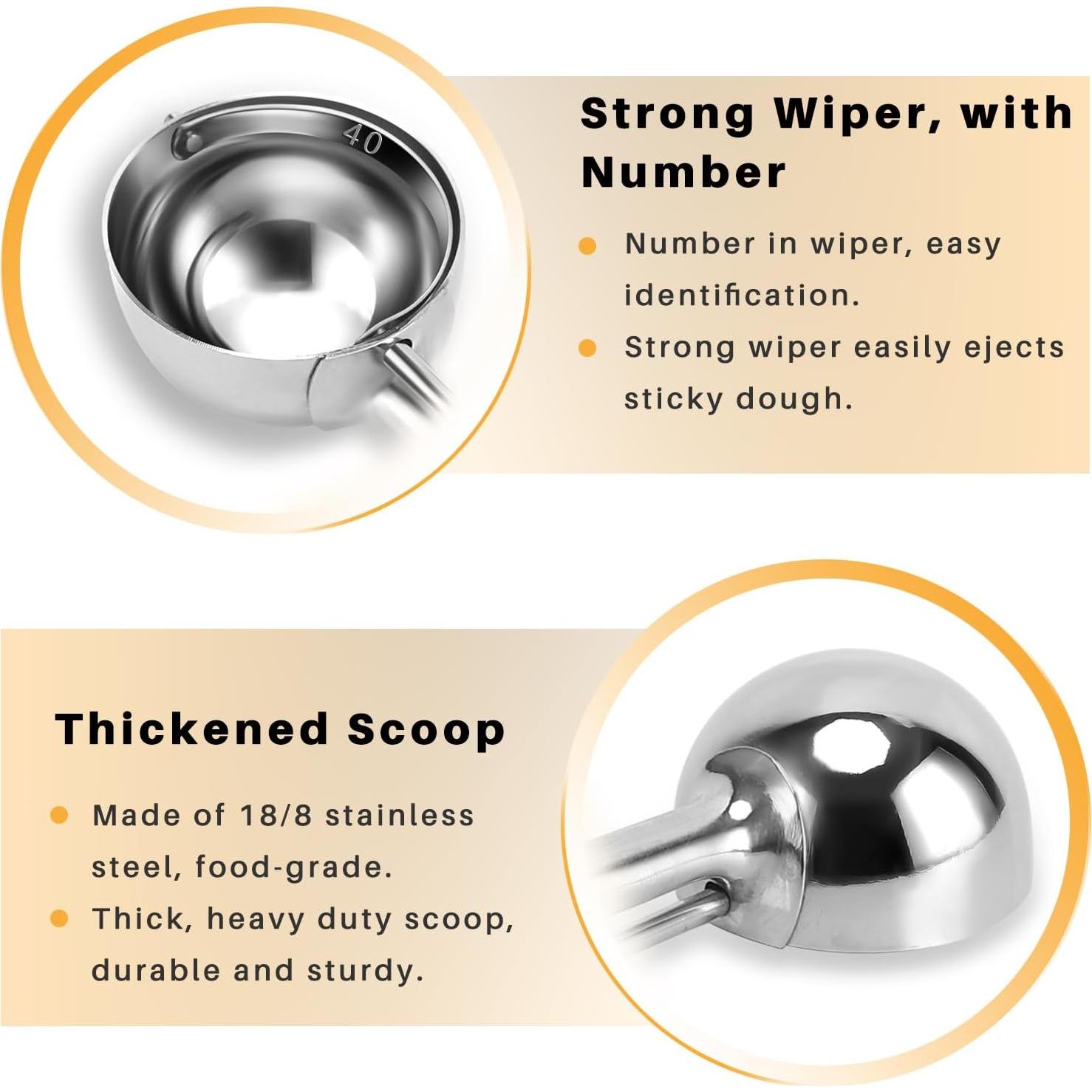 Cucharón Grande para Galletas Fayomir #12 5.4 Cucharadas Acero Inoxidable