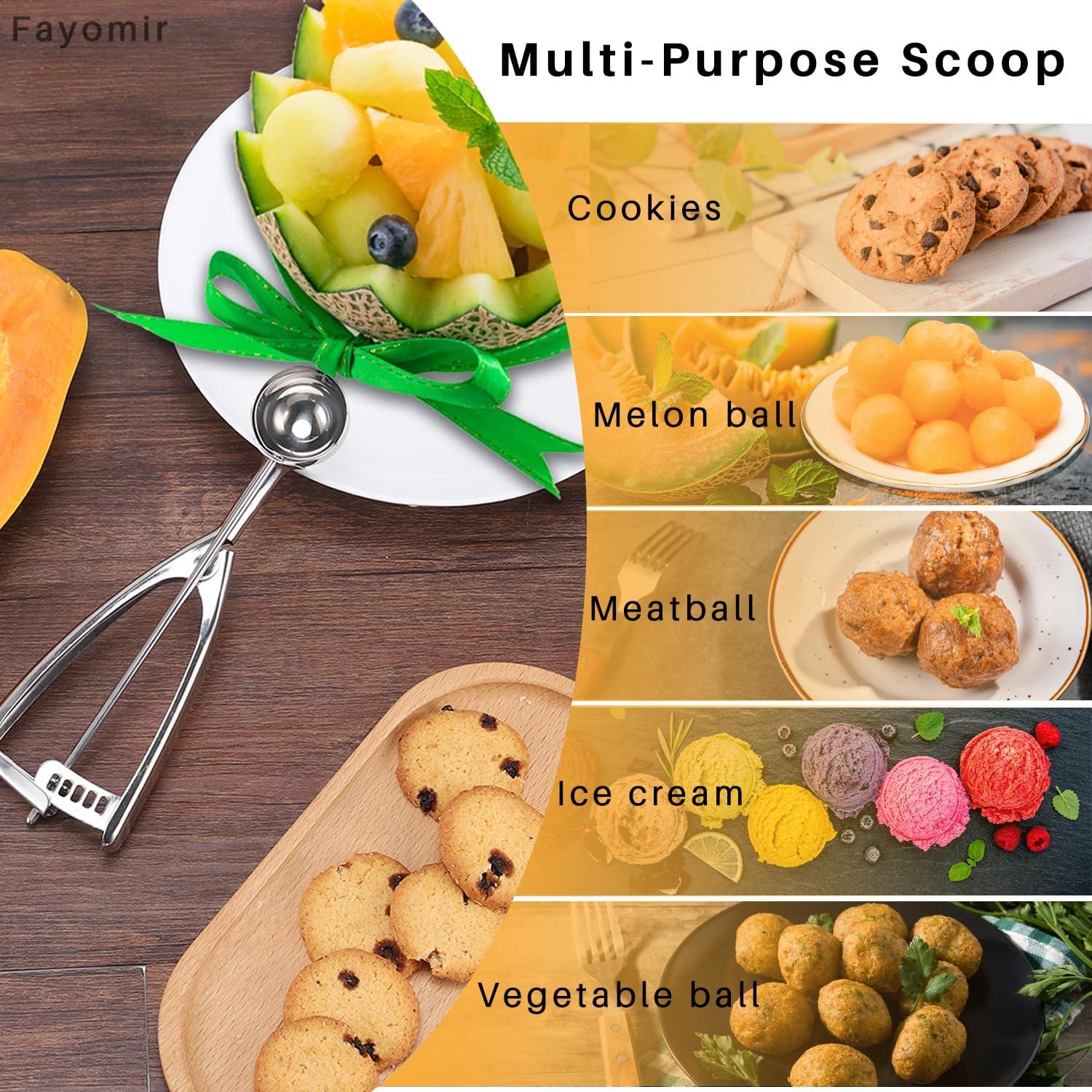 Cucharón Grande para Galletas Fayomir #12 5.4 Cucharadas Acero Inoxidable