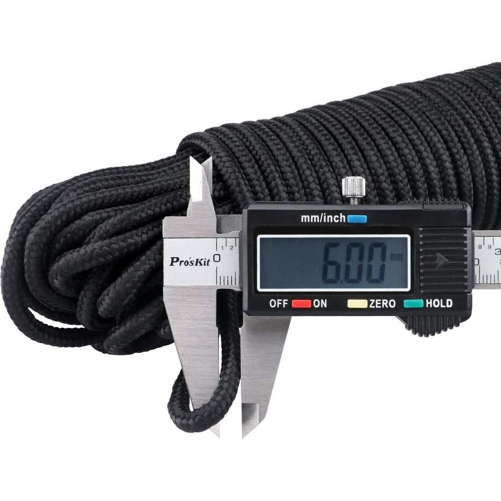Cuerda de Nylon Trenzada 6MM x 30M jijAcraft Negra Resistente