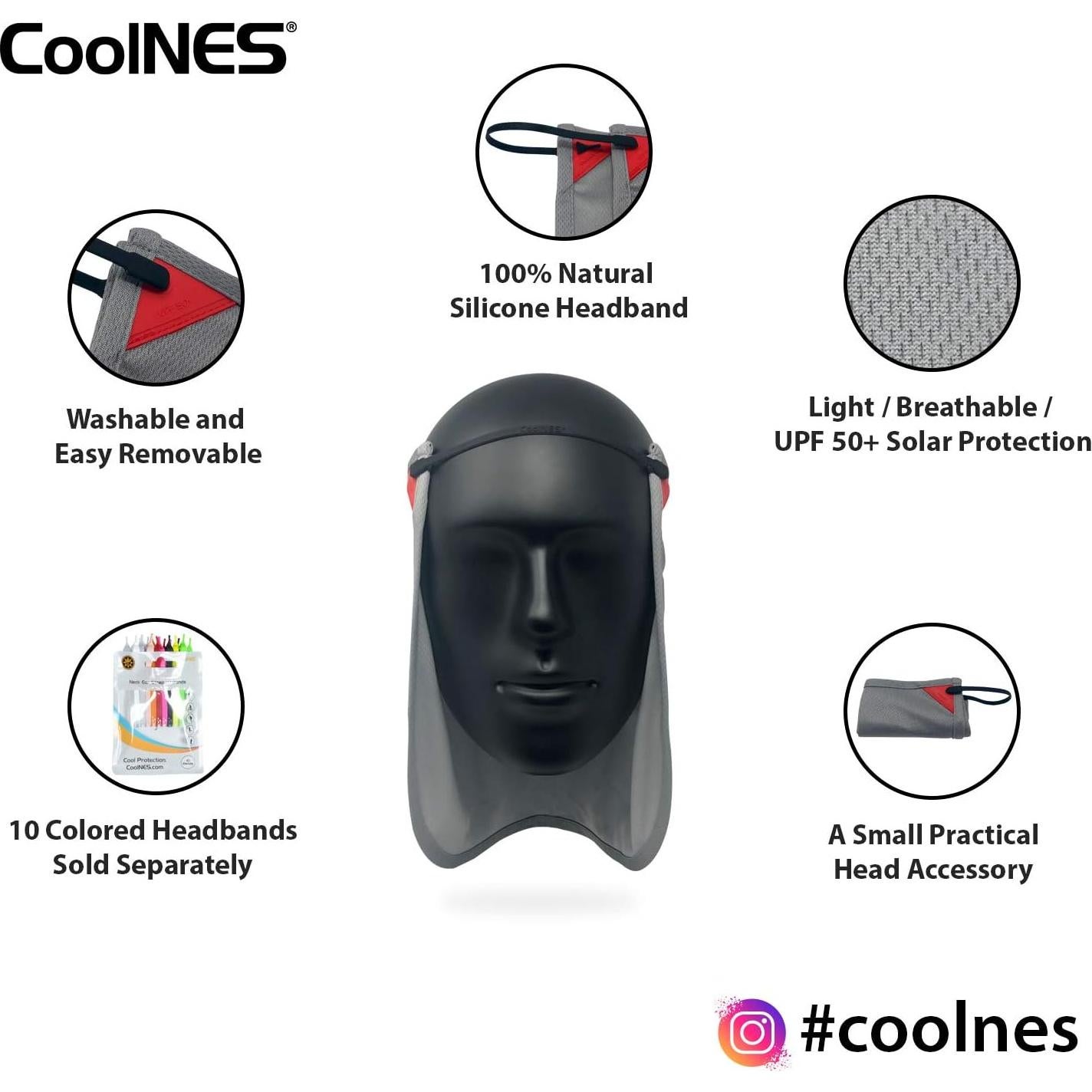 Drape de Cuello CoolNES UV Ajustable Unisex para Pesca