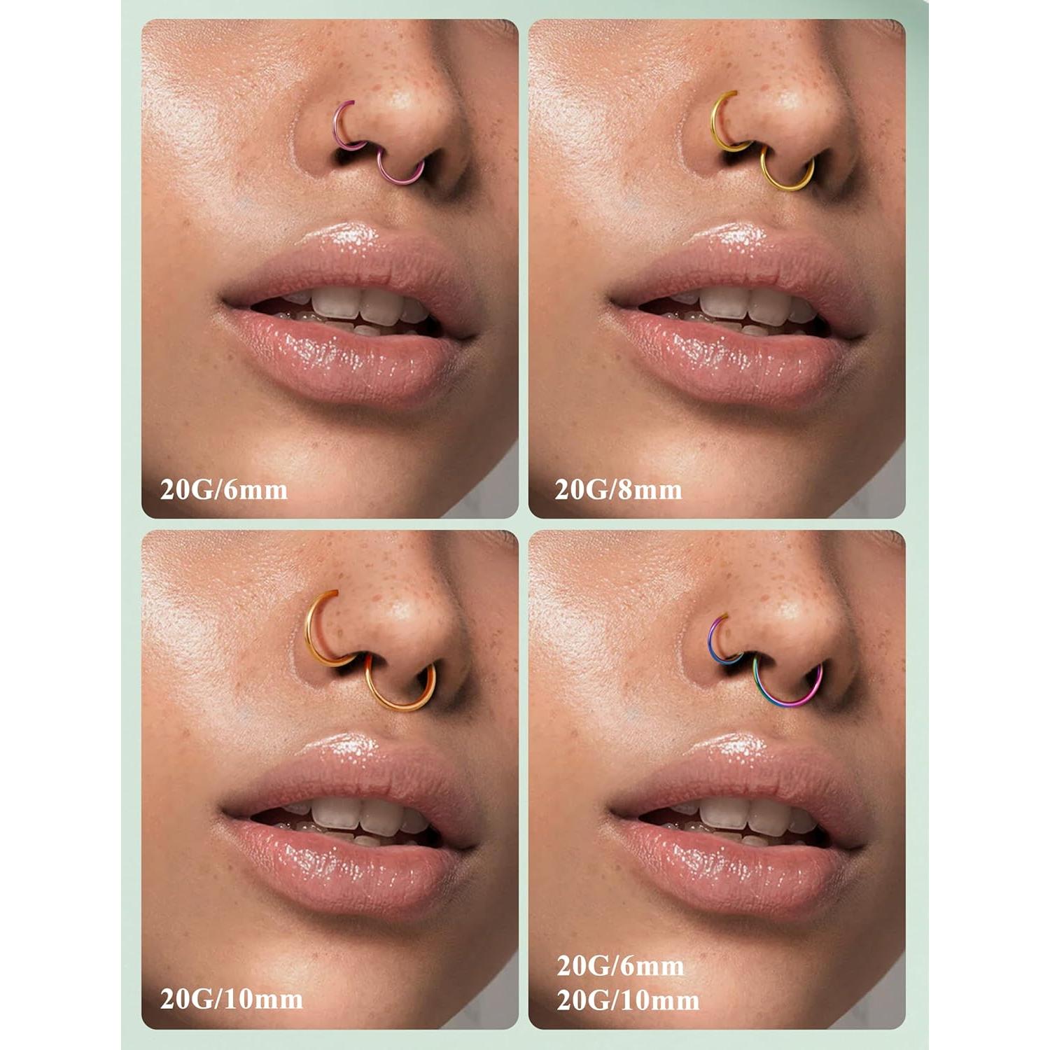 Aros de Nariz Drperfect 36 Piezas 20G Acero Inoxidable