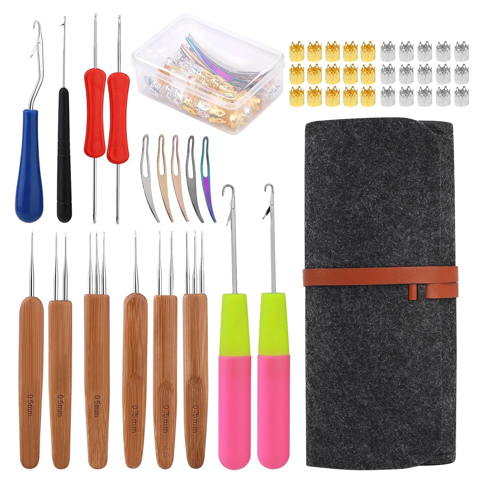 Juego de Ganchos de Crochet para Dreadlocks QMNNMA 48 Pcs