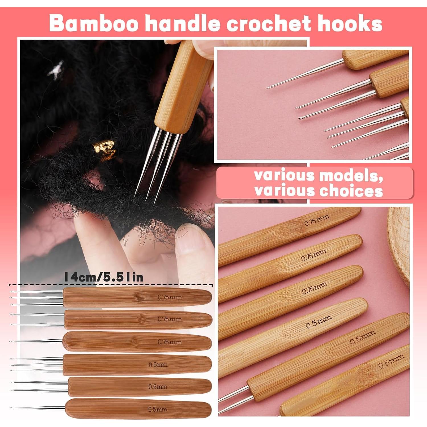 Juego de Ganchos de Crochet para Dreadlocks QMNNMA 48 Pcs